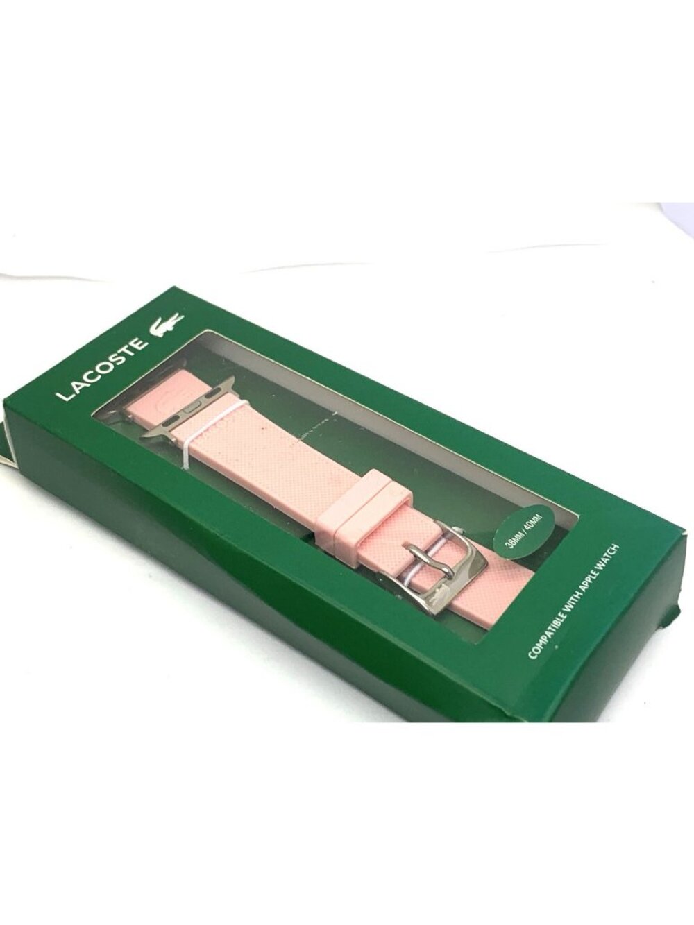 Lacoste Women's Apple Watch Band Pink Rubber Strap 2050007 38/40mm